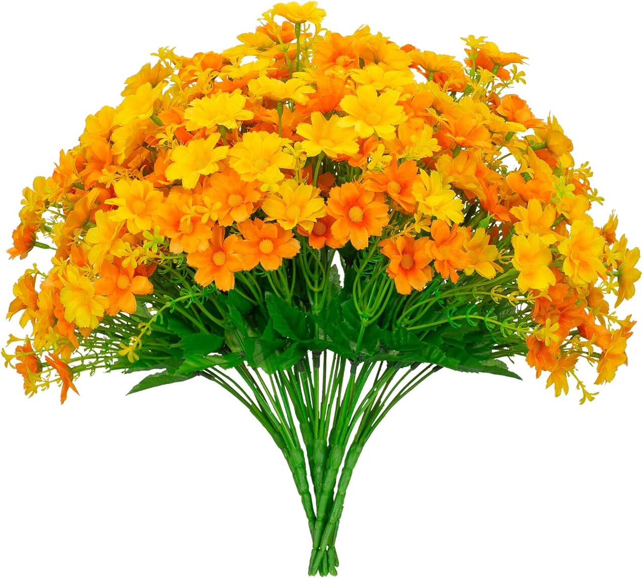 Artificial Daisy 8 Bundles Mums Flowers Outdoor Summer Bushes